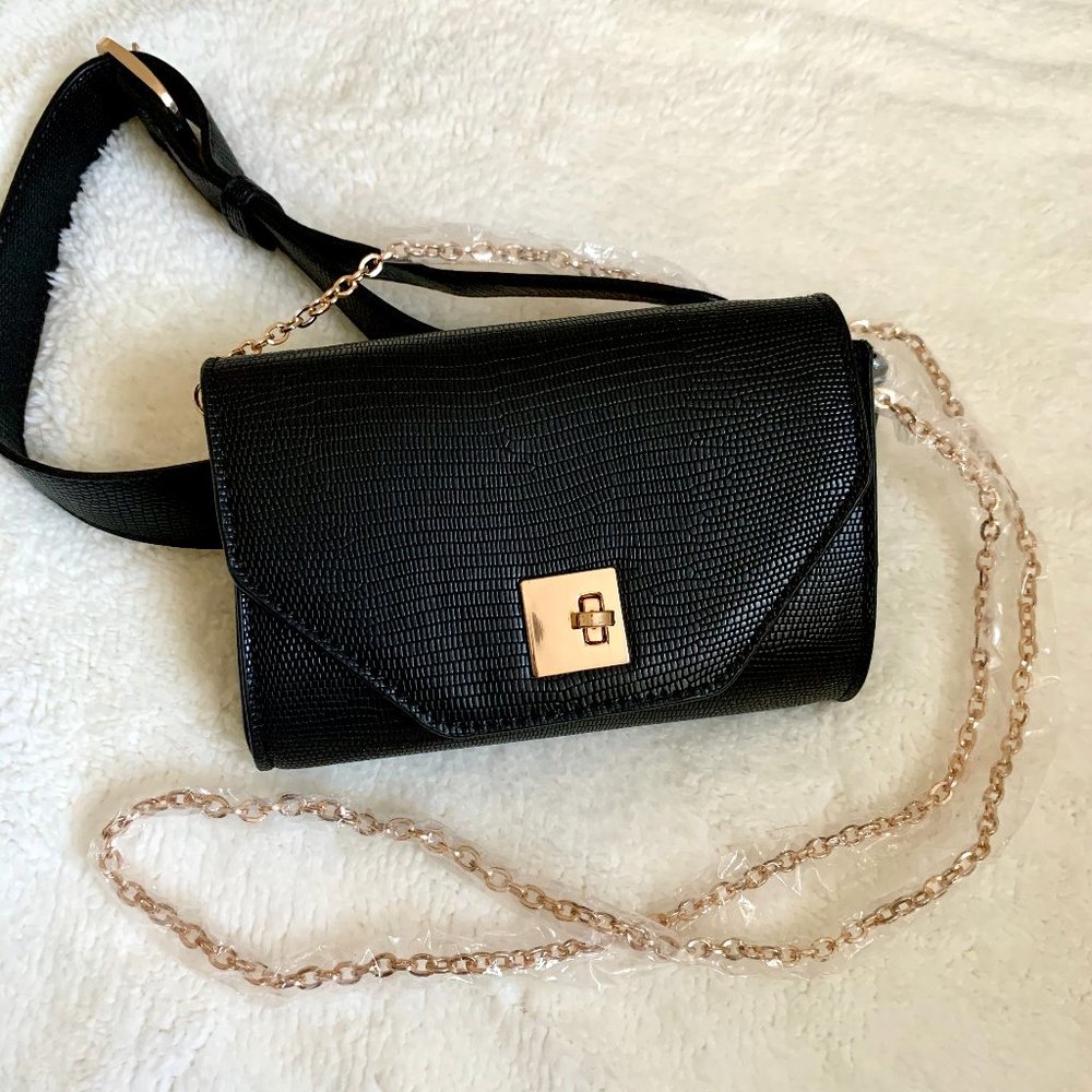 Aqua Black Belt Bag